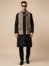 Reversible Woolen Mens Stole with Classic Striped Weave | Elegant Winter Wrap (80 × 28 Inches)