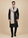 Woolen Mens Stole with Ikat-Inspired Woven Design | Refined Ethnic Wrap (80 × 28 Inches)