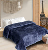 Super Soft Solid Velvet Finish Blue Flannel AC Blanket (Size: 90 x 90 Inches) Shivmani Creations