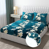 Premium Winter Flannel Bedsheet | 300 GSM | Teal Floral Design | 90×100 inches Bedsheet My Store