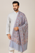 Printed Bamboo Silk Mens Shawl – Grey Floral Classic Wrap (80 x 40 Inches)