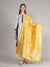 Yellow Paithani Silk Dupatta with Multicolour Floral Zari Weave (Size: 2.5x1 m Approx)