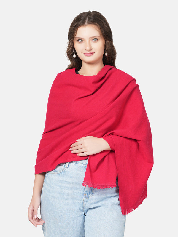 Solid Woolen Women Stole | Classic Minimal Wrap (80 × 28 Inches)