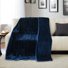 Super Soft Solid Velvet Finish Dark Blue Flannel AC Blanket (Size: 90 x 90 Inches) Blanket My Store