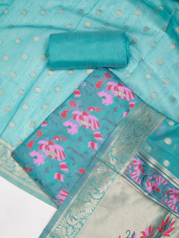 Women’s Cotton Unstitched Suit Set | Elegant Ethnic Ensemble