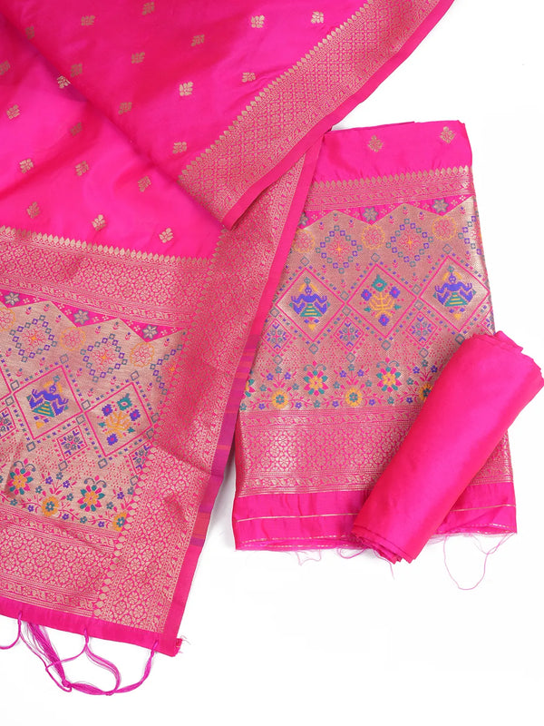 Women’s Banarasi Silk Unstitched Suit Set | Luxurious Ethnic Ensemble