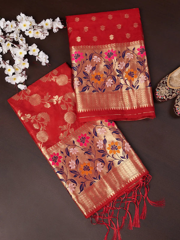 Women’s Banarasi Silk Unstitched Suit Set | Luxurious Ethnic Ensemble