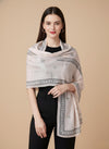 Printed Silk Women Stole with Artistic Motif Design | Elegant Lightweight Wrap (80 × 28 Inches)