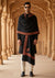 Elegant Black Woolen Mens Shawl with Embroidered Border – Ethnic Wrap (80 x 40 Inches)