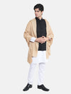 Solid Beige Fine Wool Mens Shawl – Soft Winter Wrap (80 x 40 Inches)