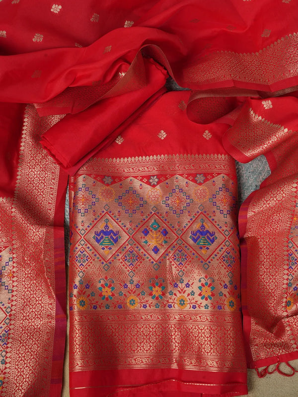 Women’s Banarasi Silk Unstitched Suit Set | Luxurious Ethnic Ensemble