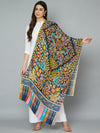 Bamboo Silk Heritage Printed Women Stole | Elegant Artisanal Statement Wrap (80 × 28 Inches)
