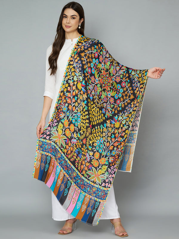 Bamboo Silk Heritage Printed Women Stole | Elegant Artisanal Statement Wrap (80 × 28 Inches)