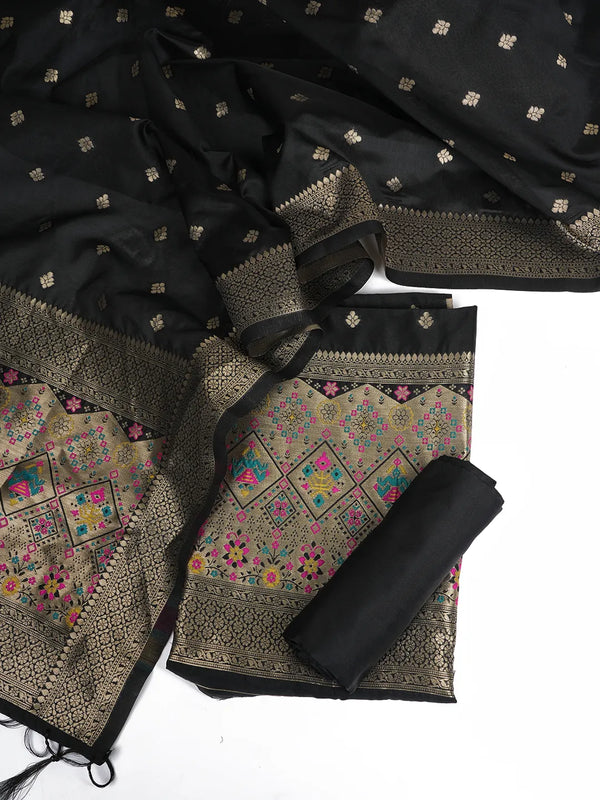 Women’s Banarasi Silk Unstitched Suit Set | Luxurious Ethnic Ensemble