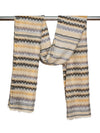 Woolen Zig-Zag Moonlight Zari Mens Stole | Heritage Wrap (80 x 28 Inches)