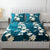 Premium Winter Flannel Bedsheet | 300 GSM | Teal Floral Design | 90×100 inches Bedsheet My Store