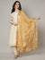 Beige Chinon Dupatta with Gota Patti Border & Sequin Detailing (Size: 2.5x1 m Approx)