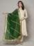 Green Chinon Dupatta with Gota Patti Border & Sequin Detailing (Size: 2.5x1 m Approx)
