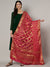 Red Silk Gharchola Bandhej Dupatta with Gold Zari Border (Size: 2.5x1 m Approx)