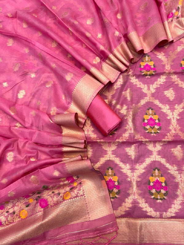 Women’s Cotton Unstitched Suit Set | Elegant Ethnic Ensemble