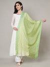 Green Cutwork Cotton Dupatta with Tassels (Size: 2.5x1 m Approx)