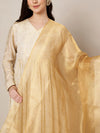 Golden Cotton Silk Dupatta with Subtle Woven Texture (Size: 2.5x1 m Approx)