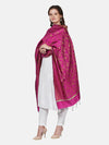 Rani Banarasi Silk Dupatta with All-Over Woven Floral Motifs & Rich Zari Border (Size: 2.5x1 m Approx)