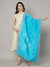 Sky Blue Chinon Dupatta with Scalloped Embroidered Border & Sequin Motifs (Size: 2.5x1 m Approx)
