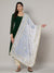 White Georgette Dupatta with Hand Gota Patti Work (Size: 2.5x1 m Approx)