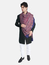 Blue Jamawar Wool Blend Mens Shawl with Intricate Paisley Weave – 80×40 Inches