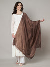Brown Solid Cotton Dupatta with Subtle Texture & Tassel Ends (Size: 2.5x1 m Approx)
