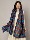 Woolen Zig-Zag Moonlight Zari Women Stole | Traditional Winter Wrap (80 x 28 Inches)