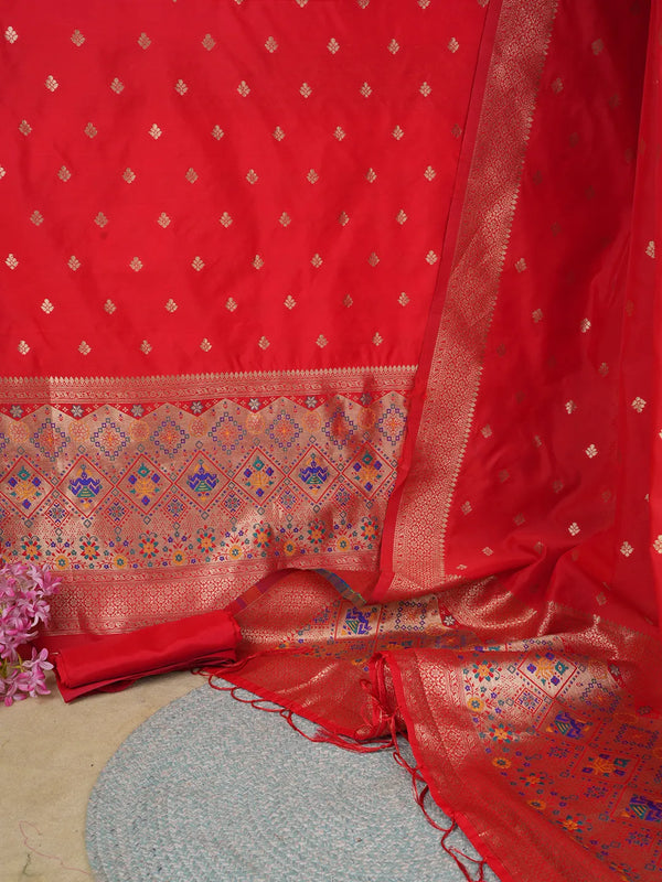 Women’s Banarasi Silk Unstitched Suit Set | Luxurious Ethnic Ensemble