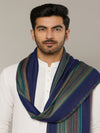 Reversible Woolen Mens Stole with Classic Striped Weave | Elegant Winter Wrap (80 × 28 Inches)