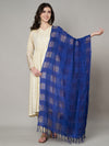 Blue Cotton Woven Check Dupatta with Tassel Detailing (Size: 2.5x1 m Approx)