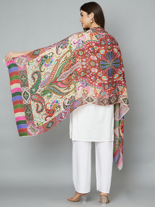 Bamboo Silk Heritage Printed Women Stole | Elegant Artisanal Statement Wrap (80 × 28 Inches)