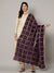 Purple Chinon Dupatta with Gold Grid Embellishment (Size: 2.5x1 m Approx)