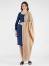 Solid Beige Fine Wool Women Shawl – Soft Winter Wrap (80 x 40 Inches)