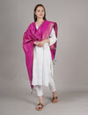Pink Banarasi Silk Dupatta with Gold Zari Buti & Ornate Border (Size: 2.5x1 m Approx)