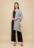 Micro Wool Grey Feather Motif Women Stole | Soft Wrap with Subtle Woven Accents (80 × 28 Inches)