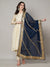 Blue Chinon Dupatta with Gota Patti Border & Sequin Detailing (Size: 2.5x1 m Approx)