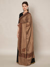Elegant Brown Woolen Women Shawl with Embroidered Border – Ethnic Wrap (80 x 40 Inches)