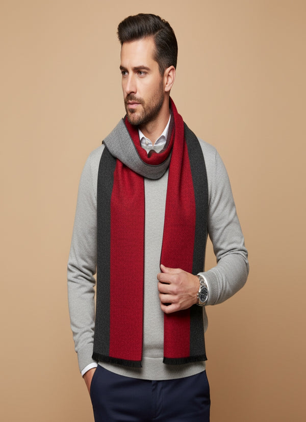 Reversible Woolen Acrylic Muffler | Classic Winter Essential (70 × 12 Inches)