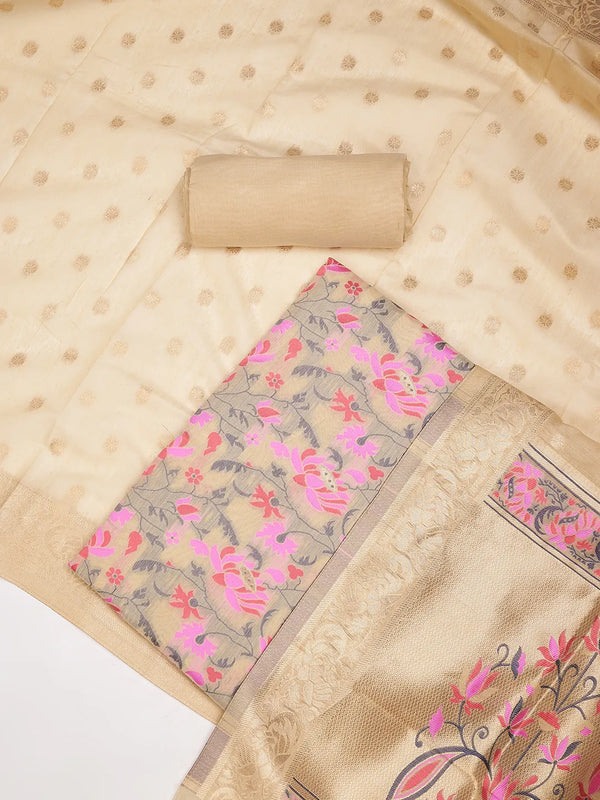 Women’s Cotton Unstitched Suit Set | Elegant Ethnic Ensemble