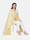 Ivory Gold Banarasi Silk Dupatta with Elegant Woven Floral Jaal (Size: 2.5x1 m Approx)