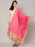 Rani Chanderi Silk Dupatta with Gold Border & Tassels (Size: 2.5x1 m Approx)