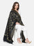 Black Banarasi Silk Dupatta with Woven Butti Motifs & Zari Border (Size: 2.5x1 m Approx)
