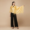 Solid Viscose Golden Women Stole with Soft Drape & Fringed Finish | Lightweight Everyday Wrap (80 × 28 Inches)