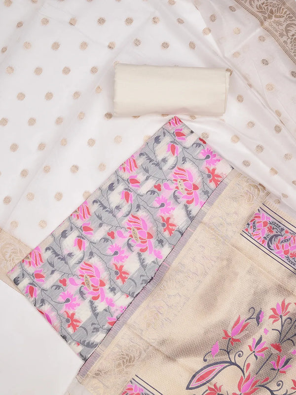 Women’s Cotton Unstitched Suit Set | Elegant Ethnic Ensemble