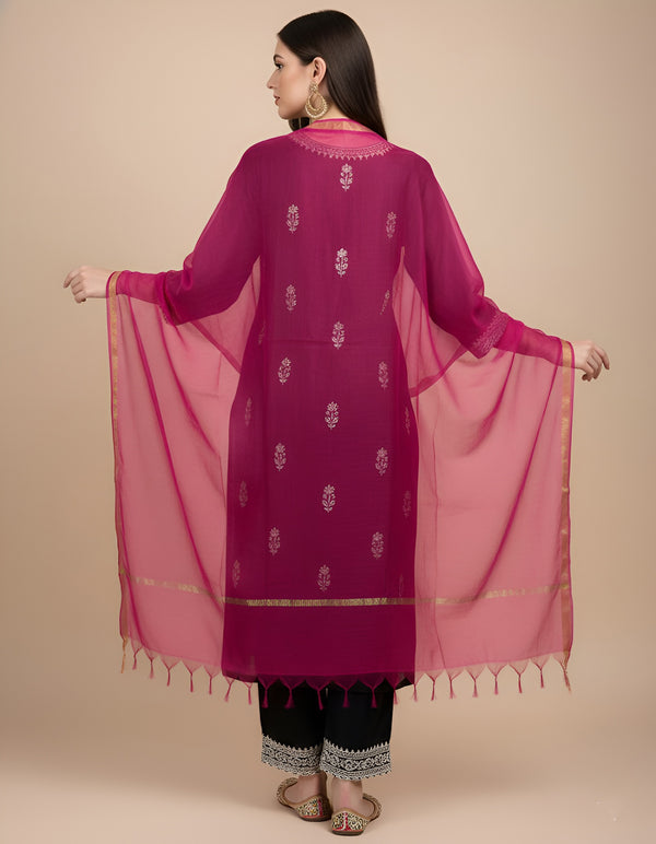 Rani Monica Cotton Dupatta with Woven Motifs | Elegant Ethnic Drape (2.5 Metres Approx.)